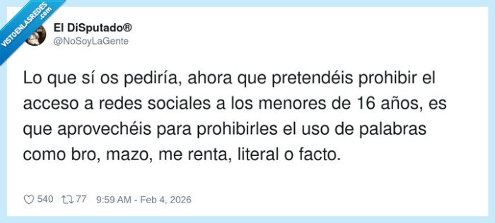 redesSociales,menores,lenguajeJoven,prohibicion,sarcasmo