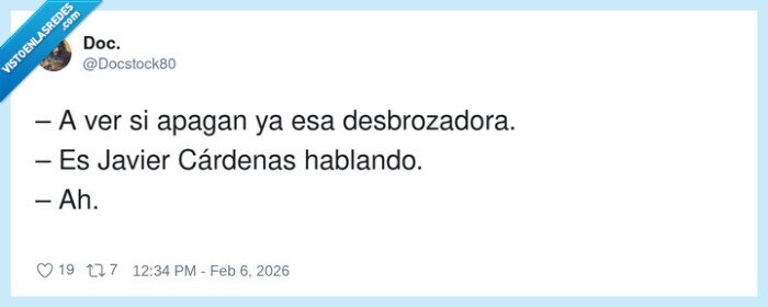 desbrozadora,javier c&aacute;rdenas,hablar,apagar