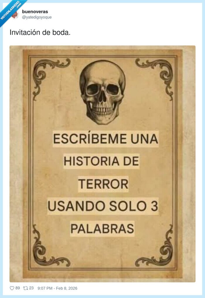 boda,terror,palabras,invitacion,craneo