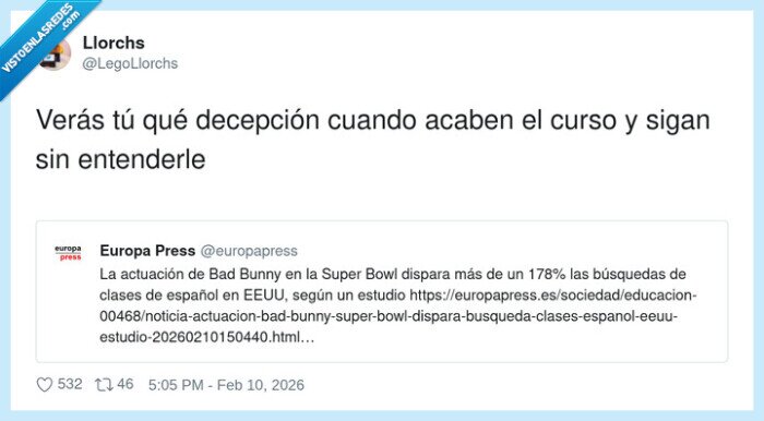 BadBunny,SuperBowl,clasesespanol,estudio,decepcion