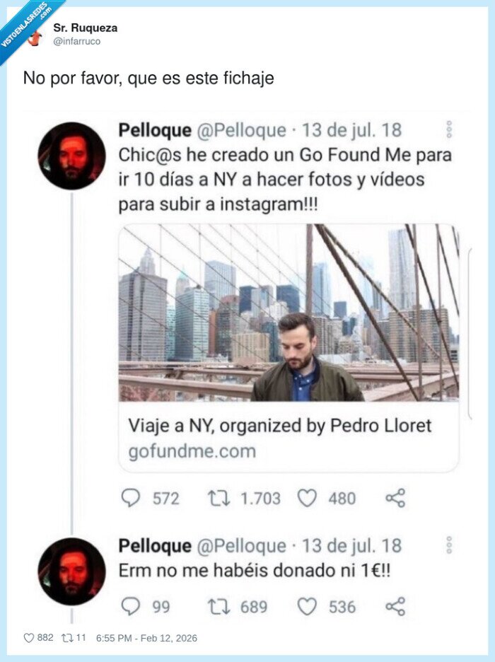 GoFundMe,NuevaYork,FotosInstagram,Donaciones,HumorSarc&aacute;stico