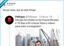 Enlace a GoFundMe para irse a Nueva York a “crear contenido”: ni tu madre, campeón, por @infarruco