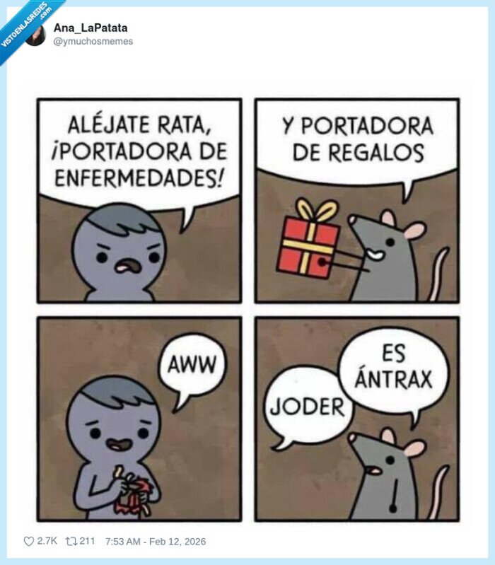rata,regalo,&aacute;ntrax,enfermedad,miedo