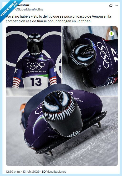 venom,casco,juegos ol&iacute;mpicos de invierno,trineo