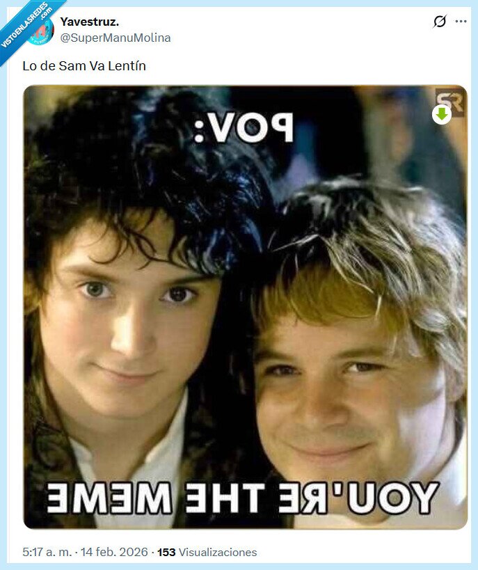 sam valent&iacute;n,pov,el se&ntilde;or de los anillos,meme