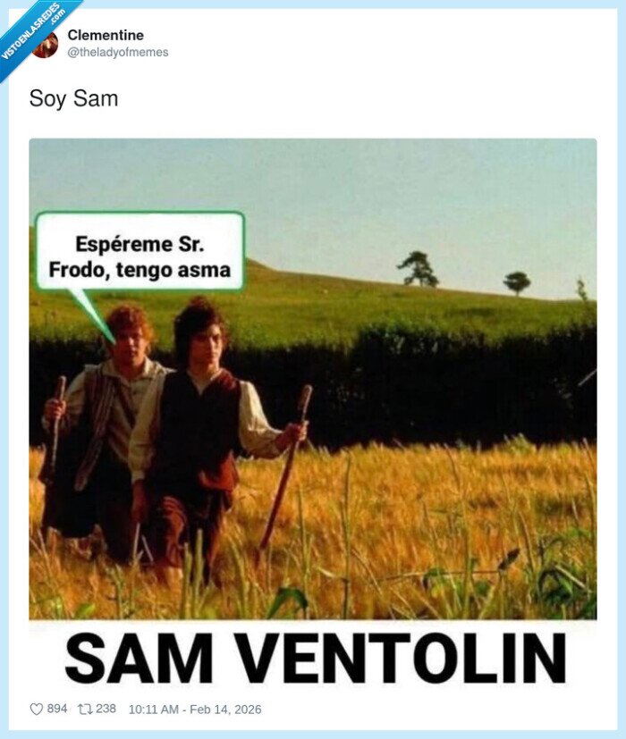 SoySam,Asma,Frodo,Ventolin,Hobbit,sam va lentin