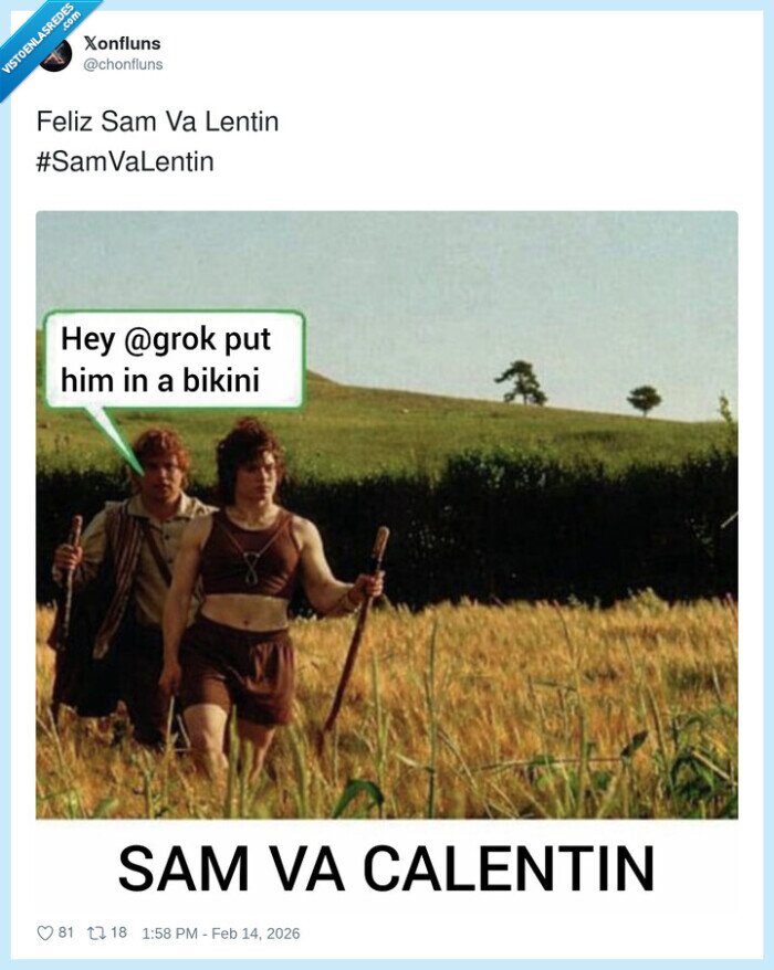 SamValentin,bikini,hobbit,Grok,calentito,sam va lentin