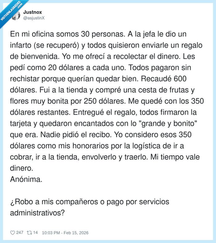 regalo,oficina,honorarios,log&iacute;stica,an&oacute;nima