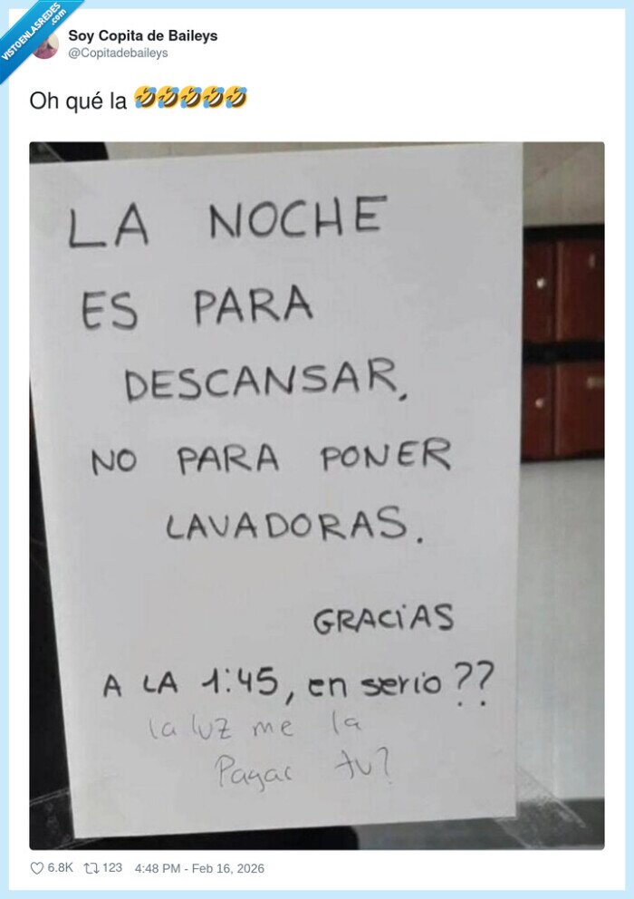 noche,descanso,lavadoras,1:45,queja
