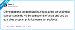 Enlace a La mayor brecha generacional es quién le llama “ponerse la camiseta” y quién “esclavitud con plus de experiencia”, por @ruidodematee