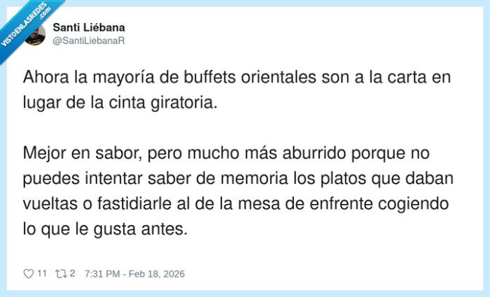buffet,sushi,cintagiras,aburrimiento,venganza