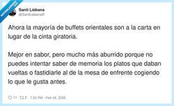 Enlace a El buffet a la carta te quita lo único que nos quedaba: robarle el nigiri al de enfrente con total impunidad, por @SantiLiebanaR