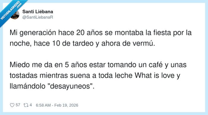 generaci&oacute;n,verm&uacute;,tardeo,desayuno,nostalgia