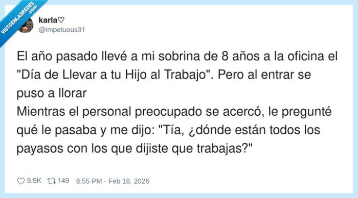 ni&ntilde;a,trabajo,payasos,duda,oficina