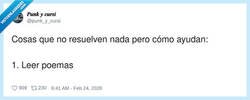 Enlace a No arregla nada, pero por lo menos lo sufre con rima, por @punk_y_cursi
