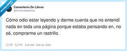 Enlace a Leo una página entera y mi cerebro: “sí sí”, mientras tramita lo del rastrillo, por @Cementedelibros