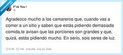 Enlace a El camarero: “las raciones son grandes”. Yo: “perfecto, así pido dos”, por @fxckyoumore