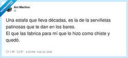 Enlace a Las servilletas de bar son el único producto que mejora cuanto peor funciona, por @