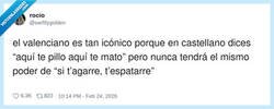 Enlace a El valenciano no amenaza: te recita un hechizo y ya está, por @swiftlygolden