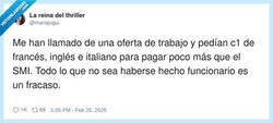 Enlace a Piden tres idiomas para pagarte en pesetas, por @mariajogui