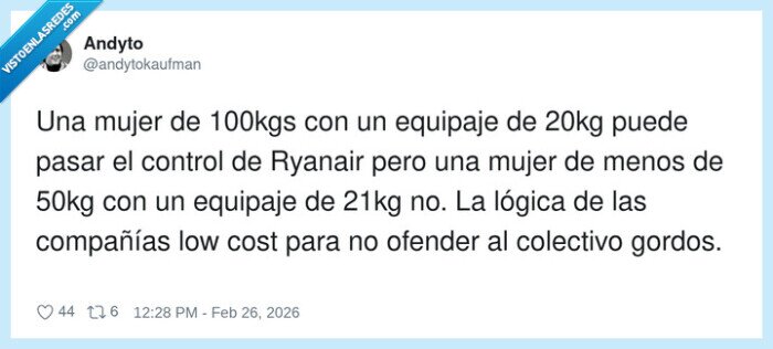 Ryanair,peso,equipaje,lowcost,gordos