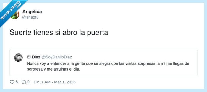 visitas,sorpresa,timbre,casa,pereza