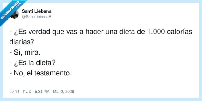 testamento,dep,calorias,dieta