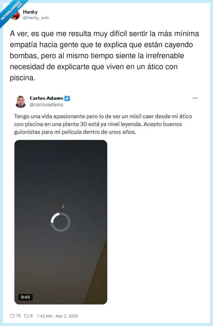 misiles,&aacute;tico,piscina,guerra,privilegio