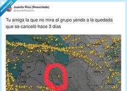 Enlace a Yo, apareciendo en la quedada cancelada: el único puntito en el mapa, por @JuanitoRiosCom