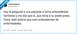 Enlace a Cuando pides antecedentes familiares y te contestan con el historial judicial, por @notremadame