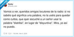 Enlace a No es que me corrija, es que me duele el idioma en directo, por @Hanky_solo