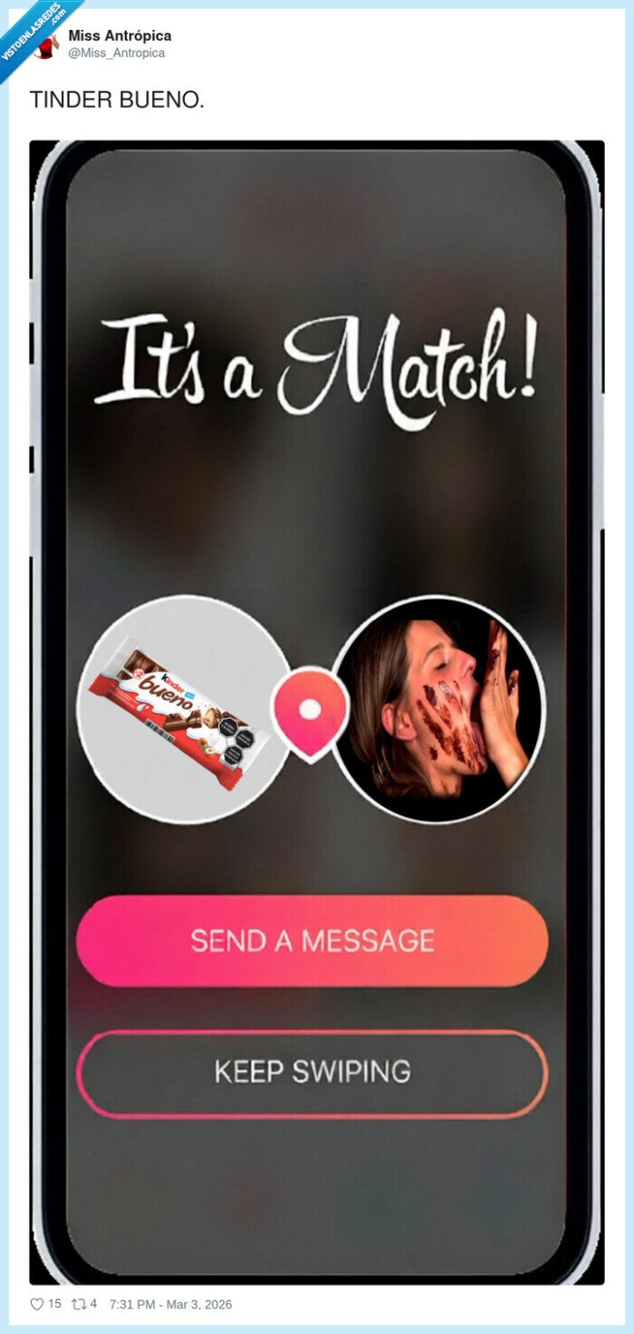 tinder,kinder,chocolate,match,antojo