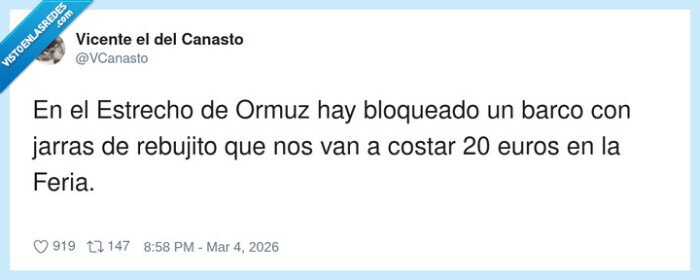 1718349 - Geopolítica es que te suban el rebujito a 20€ y encima lo llamen crisis internacional, por @VCanasto