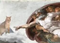 Enlace a Dios creando el universo… y yo usando el dedo para pasar de historia, por @anonimo_jones