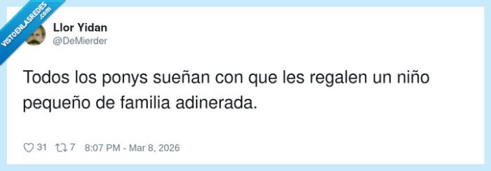 ponys,sue&ntilde;os,ni&ntilde;o,familia,adinerada