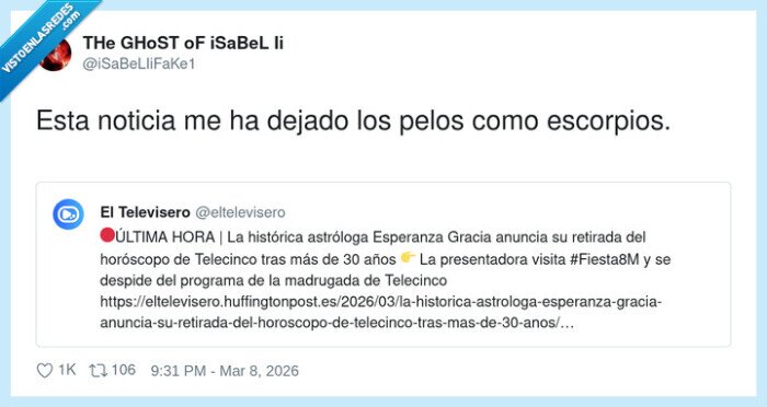 astrolog&iacute;a,EsperanzaGracia,Telecinco,retirada,Fiesta8M