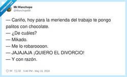 Enlace a El único divorcio legalmente justificado: que te roben los Mikado, por @WanchopeMr