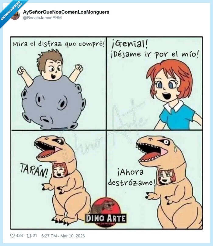 disfraces,dinosaurio,pareja,expectativas,miedo