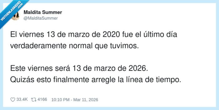 pandemia,tiempo,13marzo,normalidad,2026