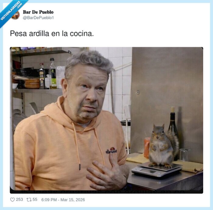 1719873 - Pesa la ardilla, que hoy cenamos con IVA, por @BarDePueblo1