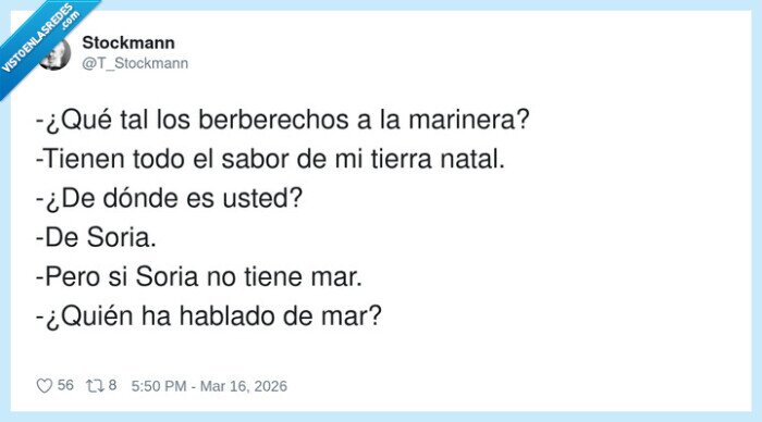 berberechos,Soria,marinera,restaurante,malentendido