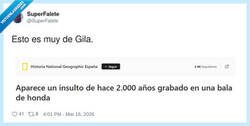 Enlace a El primer “a ver si me lo dices a la cara” de la historia, pero en piedra, por @SuperFalete