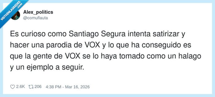Santiago Segura,VOX,parodia,halago,ejemplo