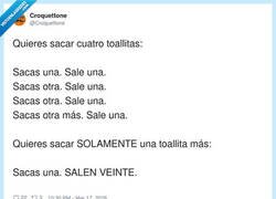 Enlace a Las toallitas: cuando las necesitas, negocian; cuando no, se reproducen, por @Croquettone