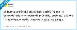 Enlace a Yo poniendo una review de 5 estrellas mientras me vacían el brazo a cucharadas, por @lerele