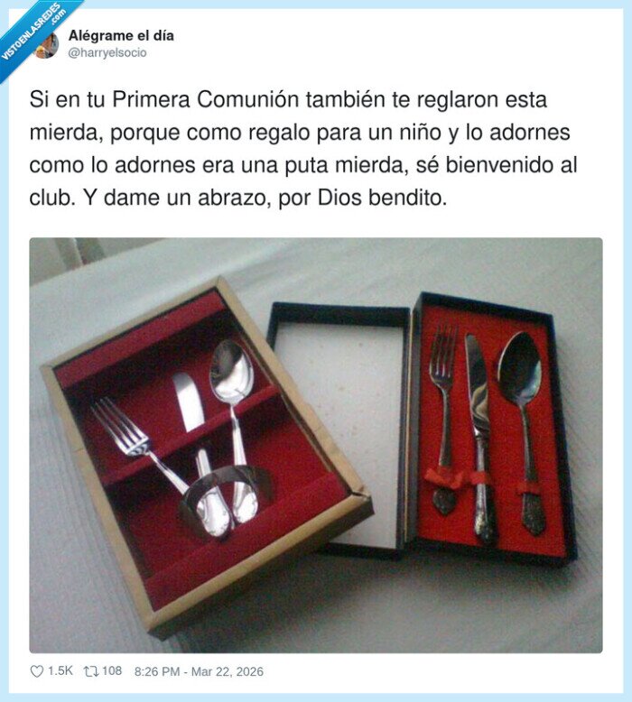 PrimeraComuni&oacute;n,Cubiertos,RegaloNi&ntilde;o,Sarcasmo,TonoI&oacute;nico
