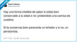 Enlace a Me probé una camisa de cuadros y el espejo me pidió la tarjeta del IMSERSO, por @SantiLiebanaR