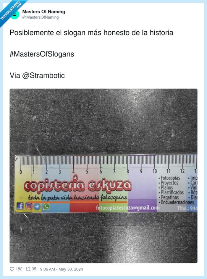 copister&iacute;a,fotocopias,eslogan,currar,honestidad