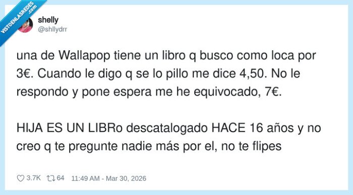 Wallapop,libro,precio,desencanto,comprador