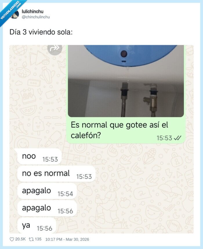 calef&oacute;n,goteo,viviendo sola,ayuda,miedo